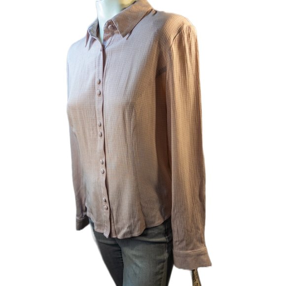 New Frontier Womens Size Small Pink Shirt Button Up Western Collared Brand New - Picture 2 of 12